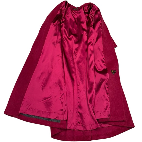 Vintage London Fog Magenta Heavy Wool Overcoat - Size 6 Reg - Picture 15 of 16